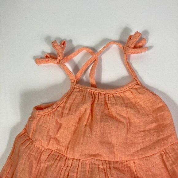 Cat & Jack Girls Sleeveless Dress Orange Pink 2T - Picture 3 of 6